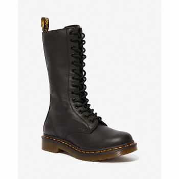 Dr Martens 1b99 Virginia Kožené Knee Vysoke - Cierne Cizmy Damske, D262SK